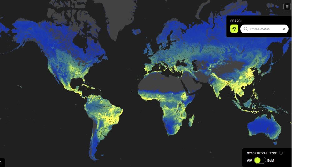 Kaart van het voorkomen van schimmels